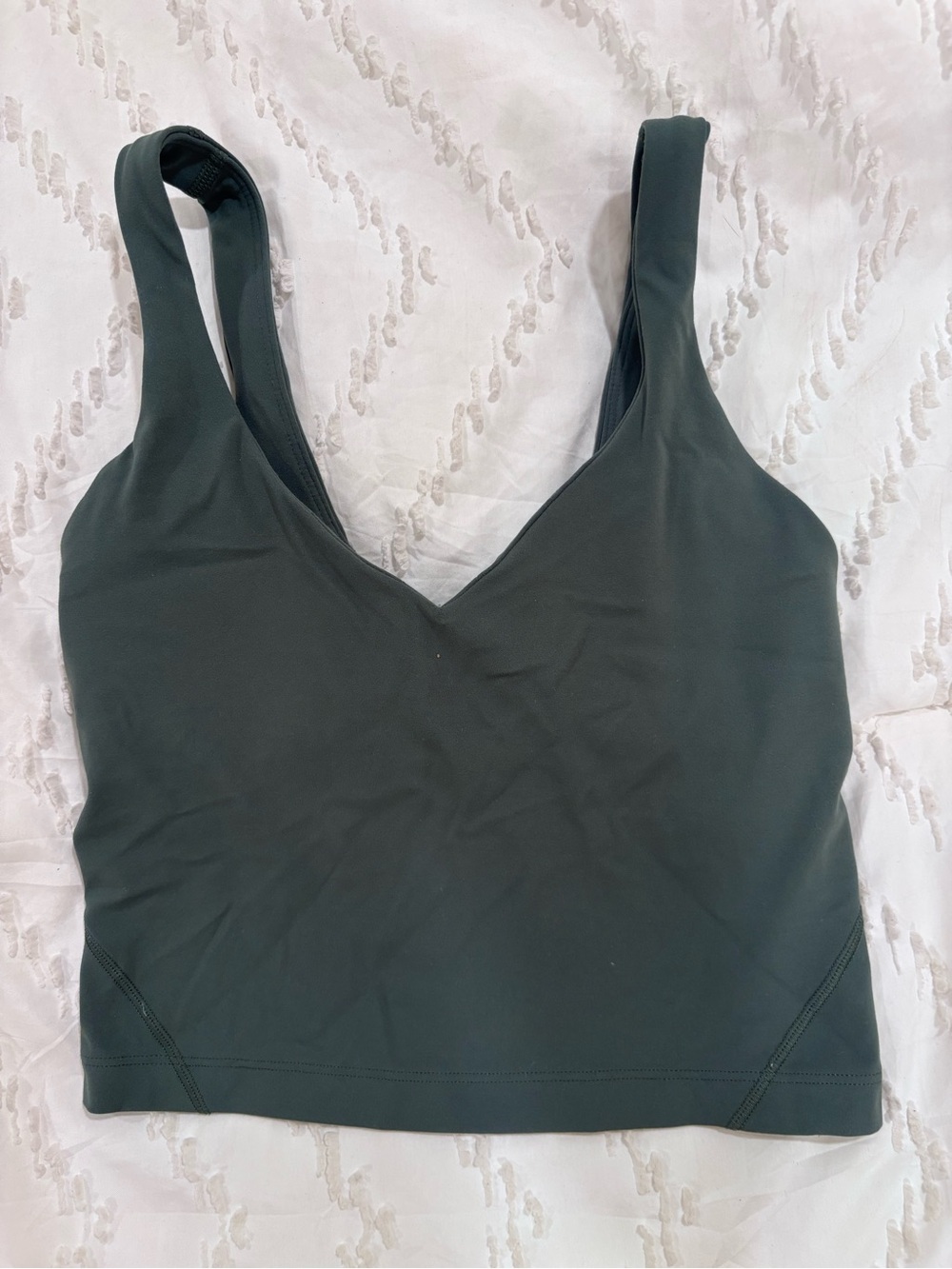 lululemon athletica Dark Green V-Neck Sports Bra Top